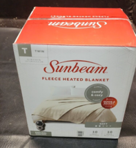 Sunbeam Royal Ultra Fleece Heated Electric Bed Blanket TWIN Mushroom Brown - £33.47 GBP