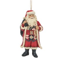 Jim Shore Santa with FAO Toy Bag Ornament 9" High Resin Christmas Collectible