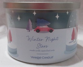 Yankee Candle 3-Wick Jar 18 oz Burns 30-50 hrs WINTER NIGHT STARS essential oils - £32.09 GBP