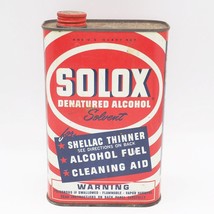 Solox Denatured Alcohol Solvent Tin Can Advertising Design - $14.84