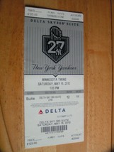 MLB New York NY Yankees Vs. Minnesota Twins 5/15/2010 Ticket Stub - £3.09 GBP