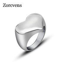 316L Stainless Steel High Polished Heart Ring for Women - £9.59 GBP
