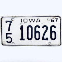 1967 United States Iowa Plymouth County Passenger License Plate 75 10626 - £14.75 GBP
