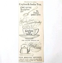 Ceylon And India Tea 1897 Advertisement Victorian Hot Beverage Teas DWHH13 - €17,11 EUR
