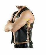 Superb Quality Cows Leather Side Chain Biker Style Waistcoat Vest Most S... - $178.34 CAD