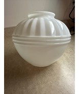 Vintage Art Deco White Milk Glass Ceiling Light Fixture Shade Globe - €101,09 EUR