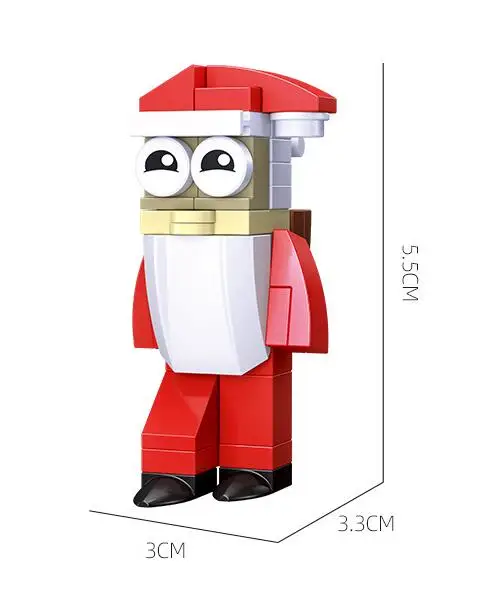 Christmas Blocks Toys Santa Reindeer Action Figures Building Bricks Toy ... - $8.08