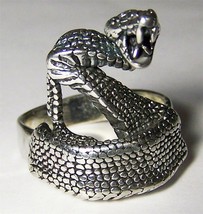 Quality Rattlesnake Biker Ring #149 Jewelry Unisex Mens Womens Gothic New Snakes - £7.52 GBP