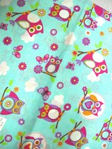 NEW BABY BLUE &amp; PURPLE &amp; PINK OWLS BUTTERFLIES &amp; FLOWERS BANDANA OWL / B... - $4.50
