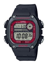 Casio Men's Chrono Digital Watch with Multi-Alarm Black Red - $1,785.09 MXN