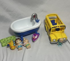 Cocomelon musical bath time playset and official JJ school bus with sound - £11.03 GBP