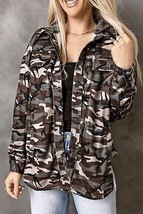 Camouflage Button Up Hooded Jacket - £50.68 GBP