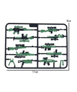 MZ Modern Weapon Mix Military Gun Green And Black Army War Action Minifi... - $5.10