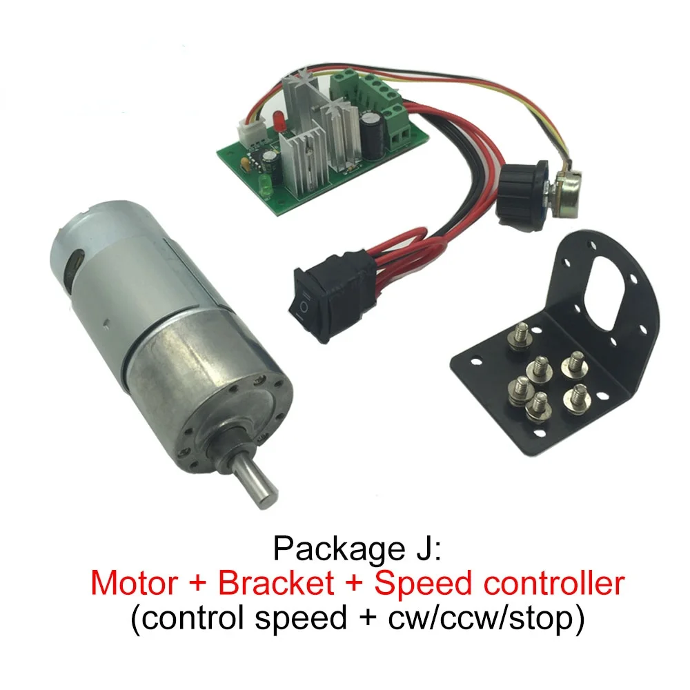 12V DC Motor and DC Gear Motor 6v with DC 12 Volt Reducer Motors DC Motor JGB37- - $88.53