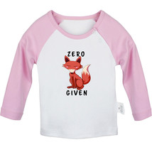 Zero Given Funny T-shirts Newborn Baby Animal Fox Graphic Tees Infant Kids Tops - £8.28 GBP+