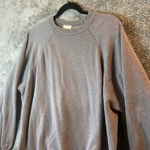Vintage Hanes Crewneck Sweater Mens Extra Large Grey Plain Y2K Made USA ... - $17.49
