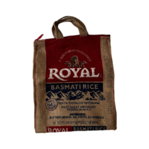 Royal Basmati Rice W/Handles &amp; Zipper Burlap Bag Purse Bag Only No Rice - £7.85 GBP