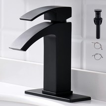 Fropo Black Bathroom Sink Faucet - Waterfall Bathroom Faucets Single Handle - £33.05 GBP