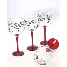 Pfaltzgraff Winterberry Wine Goblet Set Of 4 Etched and Handed Painted H... - €31,25 EUR