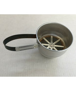 Vintage primitive kitchen home decor small aluminum rusted hand held sifter - $19.75