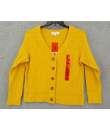 Two by Vince Camuto Cardigan Womens SZ M Mustard Yellow V-Neck Button Up... - $7.99