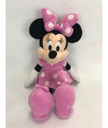 Disney Minnie Mouse Stuffed Animal Pink Bow Polka Dot 23&quot; Plush Toy Gift  - £26.07 GBP