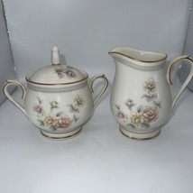 Noritake Ivory China 7261 Cervantes Creamer and Sugar Bowl With Lid - £25.20 GBP