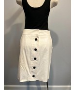Gucci Skirt White w/ Black Buttons Up the Back 44 Tight Stretchy - $155.82