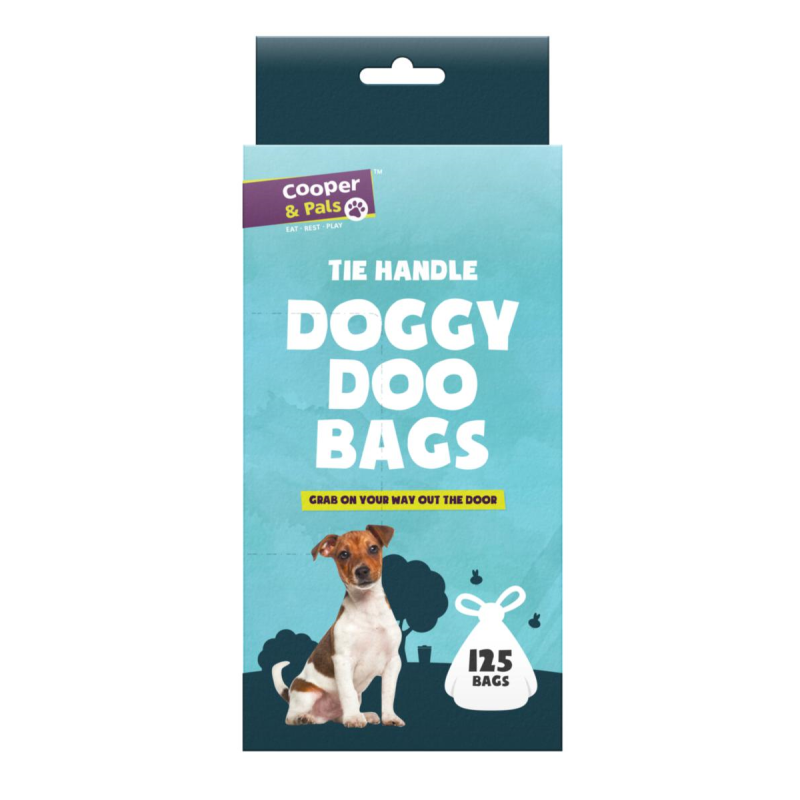 125 Puppy Poop Bag Dog Poo Bags Double Thick Tie Handles Doggy Waste Bag Pooper Scoopers & Bags