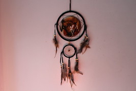 DREAMCATCHER INDIAN WITH A PICTURE OF HORSES HORSE 2 RINGS (KIN123) (SMALL) - £7.21 GBP