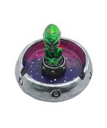 Flying Saucer Alien 3D Round Ash Tray Cigarette Burner Incense Stick Hol... - £19.75 GBP
