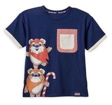 NWT Disney Store Ewoks Christmas T-Shirt for Kids Star Wars Sz 7/8 - £22.87 GBP