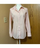 Ann Taylor Loft sz 12, long sleeve button up shirt pinks - $12.00