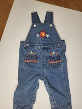 Girls vintage denim overall size 6 to 9 months with flowers. - £7.91 GBP