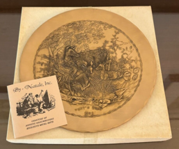 Vintage NOS Bronze Deer in Grass Christmas Plate by Natale w/ Box Leesbu... - $22.09