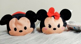 Lot of 2 NWT Disney Mickey And Minnie Mouse Mini Tsum Tsum 3&#39;&#39; Plush Stuffed Toy - £7.90 GBP
