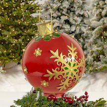 Oversized Metal Christmas Ball Decoration with LED Lights (28.5&quot; Tall Oversized  - £543.52 GBP
