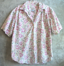 Hasting &amp; Smith Womens Size 8 Button Up Down Shirt Floral Print Short Sleeves - £9.42 GBP