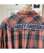 Harley Davidson Motorcycle Cotton Applique Logo Plaid Flannel 4XL - $44.64 CAD