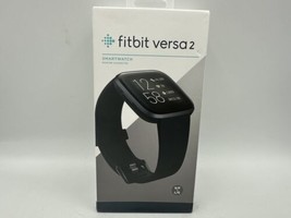 Fitbit Versa 2 Black Smart Watch Activity Tracker Carbon Aluminum Heart Rate - £79.74 GBP