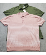 Lot of 2 Coofandy Polo Shirt Men&#39;s XL Multi Striped Golf Performance Pul... - $448.14 MXN