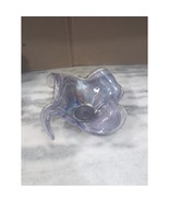 Opulent Lavender Clear Glass Bowl, Murano Inspired, Unique Free Form Dec... - $27.72