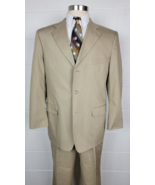 Brooks Brothers Stretch Beige Cotton Blend Khaki Suit 43R - £62.58 GBP