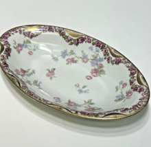 Haviland Limoges Schleiger 461B Pink Floral Garland Oval Relish Dish - £12.63 GBP