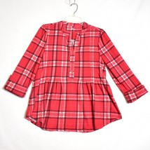 Kim Rogers Women&#39;s Plaid Tunic Top Size Medium Red - $11.34