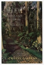 Maddox Cafe Menu Cover Lake Wales Florida Cypress Gardens &amp; Pictorial Map Cover - £53.34 GBP