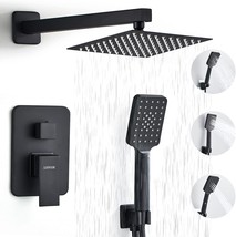 Lcevcgk Shower Head, Shower Faucet Set Square Shower Combo System, Matte Black - £67.23 GBP