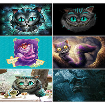 5D Diamond Painting Cheshire Cat Cartoon Embroidery Cross Stitch DIY Kits - £7.57 GBP