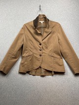 Coldwater Creek Blazer Field Coat Women Petites Size 12 Stretchy Canvas Career - £22.58 GBP