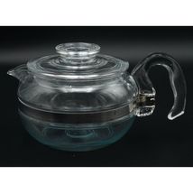 Vintage Pyrex 8446B / 8336 Flameware Glass Teapot &amp; Lid / Tea Kettle 6 C... - £29.43 GBP